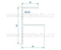 Okopový lemovací &quot;F&quot; profil Twinson  P9543 - hliníkový 65 elox stříbrný /6 m