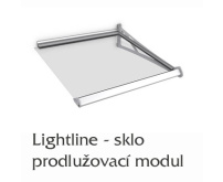 Vchodová stříška Polymer, Lightline s bezpečnostním sklem - prodlužovací modul