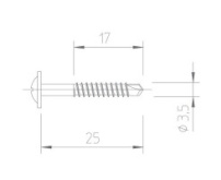 Upevňovací vrut samořezný V5116 - 3,5x25 mm - nerez A2, drážka PH