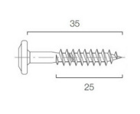 Upevňovací vrut V3535 - 3,5x35 mm - nerez A2, drážka Torx T15